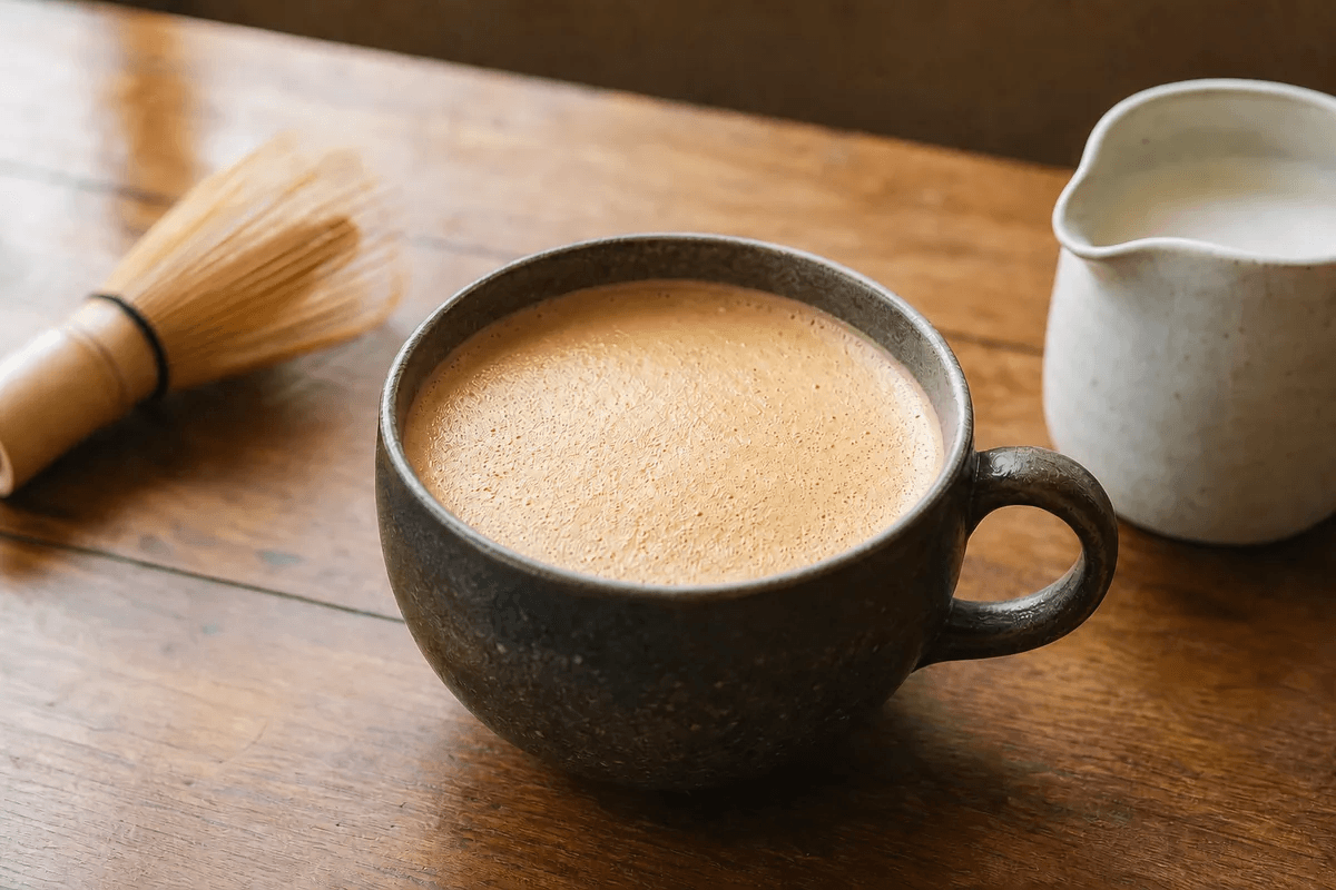 Dosaggio del preparato TAIAO Superfood Acai Latte in una ciotola su bilancia