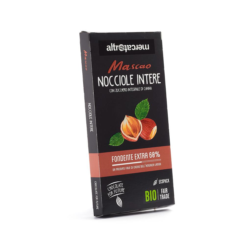 Cioccolato Mascao fondente extra con nocciole intere - bio - 100g