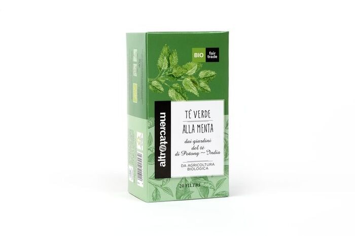 Tè verde alla menta in filtri India - bio