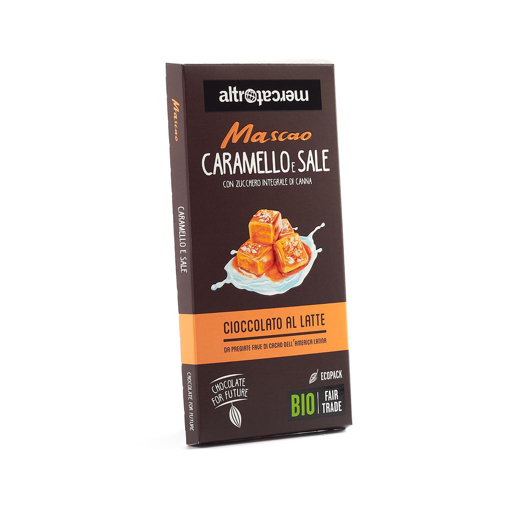 mascao - cioccolato  al latte con caramello e sale - bio - 100 g