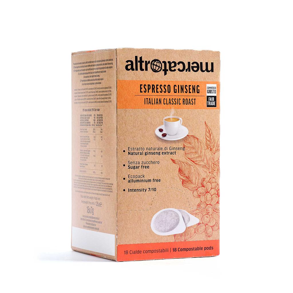
Caffè espresso Ginseng - senza zucchero -  18 cialde