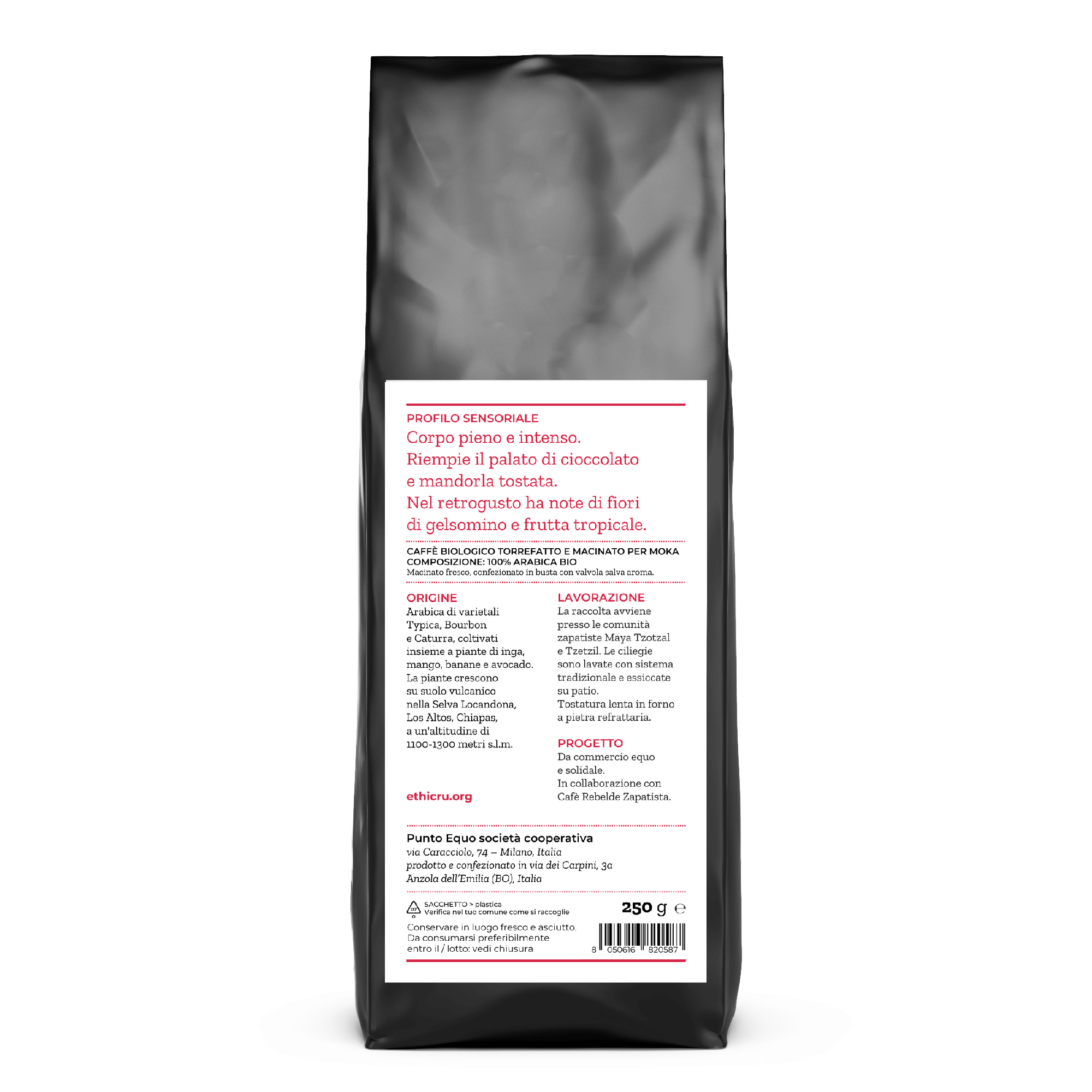 Messico arabica 250 g per moka etichetta