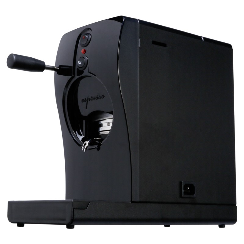 Macchina caffè in cialde Tube Nera - Vista Laterale