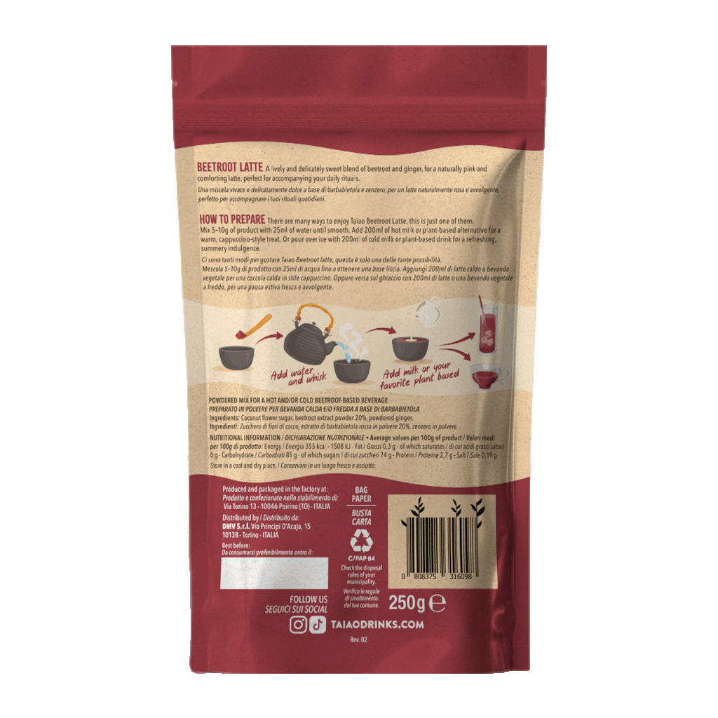 TAIAO - Preparato - SUPERFOOD - BEETROOTLATTE 250 gr retro