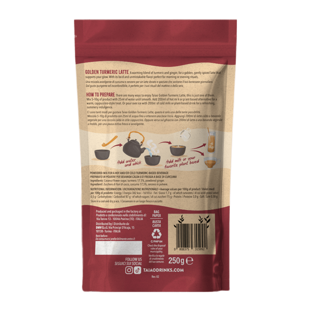 TAIAO - Preparato - SUPERFOOD - GOLDEN TURMERIC LATTE 250g retro
